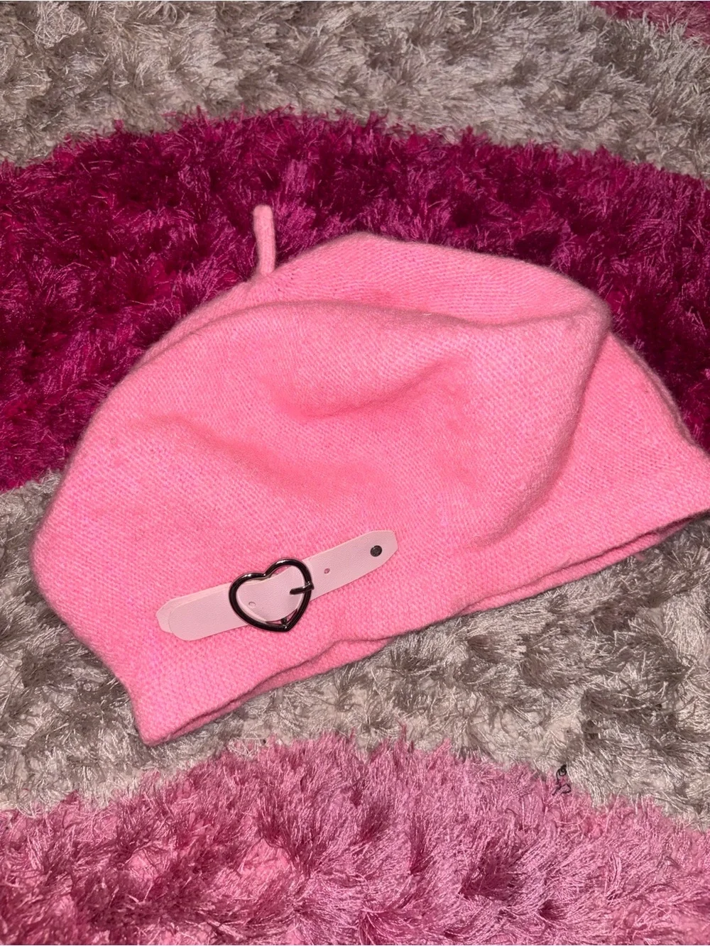 Girls' Pink Heart-Buckle Beret - Kids Accessories‎